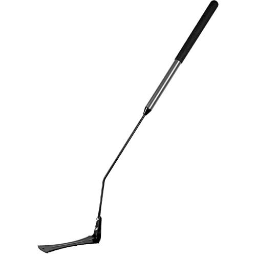 Walensee Grass Whip with Double-Edged Serrated Sharp Steel Blade Weed Grass Cutter with Soft Rubber 22-Inch Handle Cut Tall Grass and Overgrown Weeds in The Yard, Fields, and Ditches, Black,1 Pack