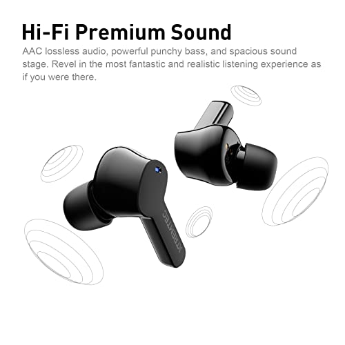 xtremtec Bluetooth Noise Cancelling Wireless Earbuds for iPhone/Android, in-Ear Sweatproof Stereo Bass Headphones, Immersive Sound Bluetooth 5.2 Earphones with Microphones,En-able Computer (Black)