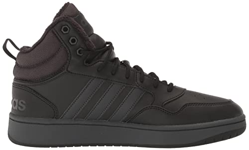 adidas Men's Hoops 3.0 Mid Basketball Shoe, Black/Carbon/White, 12