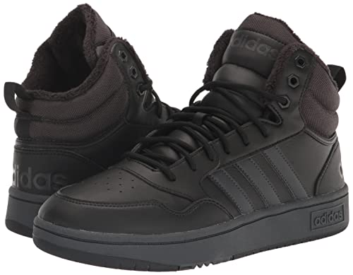 adidas Men's Hoops 3.0 Mid Basketball Shoe, Black/Carbon/White, 12