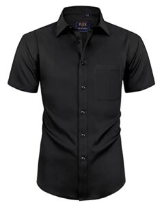 alimens & gentle mens short sleeve dress shirts regular fit solid casual button down shirts x-large