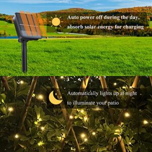 2 Pack Solar String Lights Outdoor, 200 LED Extra-Long 72FT Solar Powered Lights with 8 Lighting Modes, Waterproof Outdoor Lighting Decoration for Garden, Patio, Balcony, Xmas, Wedding, Party (Warm)