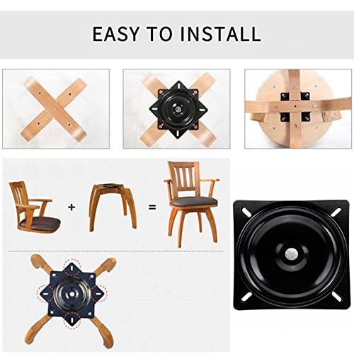 2Pack Bar Stool Swivel Plate, 7 Inch Boat Seat Swivel Mount Plate, Heavy Duty Chair Swivel Plate, Bar Stool Swivel Replacement for Barstools Recliner Chair Boat