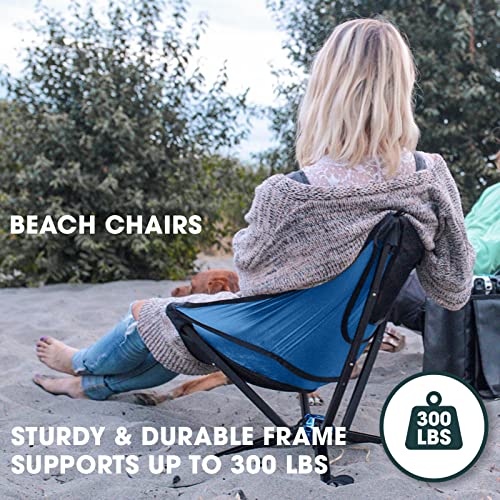 CLIQ Small Collapsible Portable Chair That Goes Every Where Outdoors. Compact Folding Chair for Adults That Sets Up in 5 Seconds | Camping Chair Supports 300 Lbs