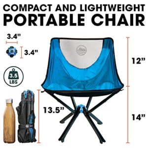 CLIQ Small Collapsible Portable Chair That Goes Every Where Outdoors. Compact Folding Chair for Adults That Sets Up in 5 Seconds | Camping Chair Supports 300 Lbs