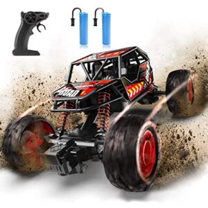 joystone de66 rc cars w/metal shell, 2.4ghz remote control car w/ 2 batteries, alloy monster truck for kids, 60mins play time 175 ft control distance electric toy off-road crawler gift for boys girls