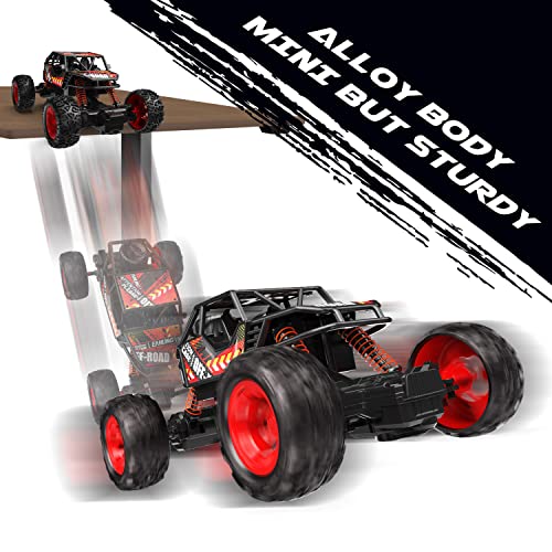 JoyStone DE66 RC Cars W/Metal Shell, 2.4GHz Remote Control Car W/ 2 Batteries, Alloy Monster Truck for Kids, 60Mins Play Time 175 FT Control Distance Electric Toy Off-Road Crawler Gift for Boys Girls