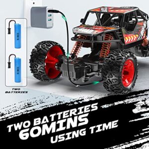 JoyStone DE66 RC Cars W/Metal Shell, 2.4GHz Remote Control Car W/ 2 Batteries, Alloy Monster Truck for Kids, 60Mins Play Time 175 FT Control Distance Electric Toy Off-Road Crawler Gift for Boys Girls