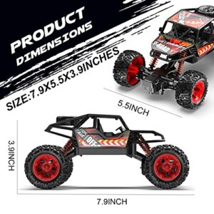 JoyStone DE66 RC Cars W/Metal Shell, 2.4GHz Remote Control Car W/ 2 Batteries, Alloy Monster Truck for Kids, 60Mins Play Time 175 FT Control Distance Electric Toy Off-Road Crawler Gift for Boys Girls