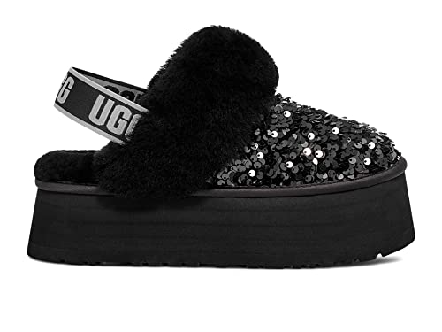 UGG Women's FUNKETTE Chunky Sequin Slipper, Black, 12