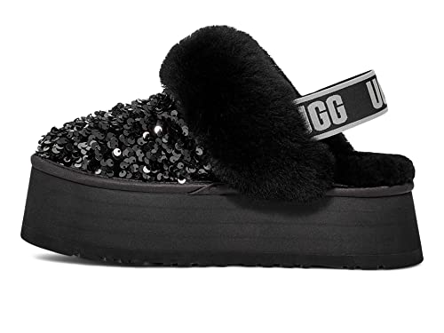 UGG Women's FUNKETTE Chunky Sequin Slipper, Black, 12