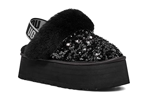 UGG Women's FUNKETTE Chunky Sequin Slipper, Black, 12