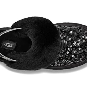 UGG Women's FUNKETTE Chunky Sequin Slipper, Black, 12