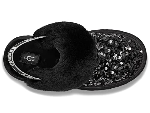 UGG Women's FUNKETTE Chunky Sequin Slipper, Black, 12