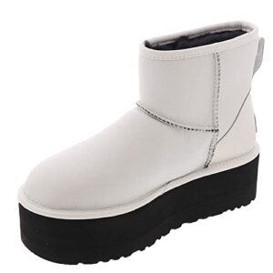 ugg women's classic mini platform boots, ultra matte white, 12
