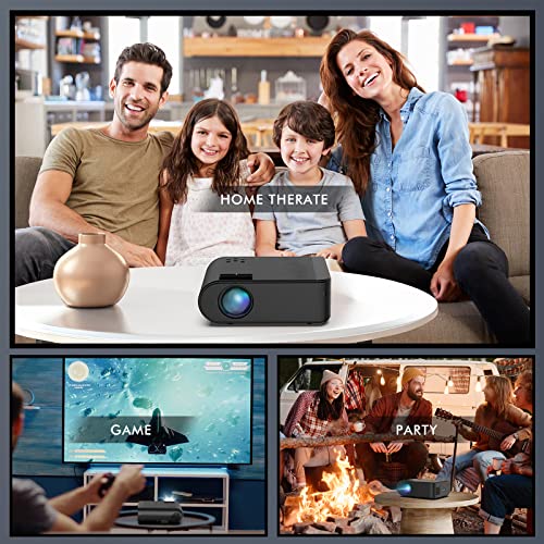 Mini WiFi Video Projector, Portable 4K Movie Projector HD 1080p, 9500 Lumens Led Multimedia Home Video Projector for Indoor/Outdoor, Compatible with HDMI VGA,USB,iphone,Laptop