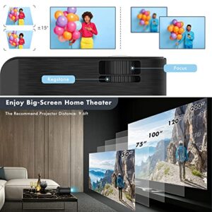 Mini WiFi Video Projector, Portable 4K Movie Projector HD 1080p, 9500 Lumens Led Multimedia Home Video Projector for Indoor/Outdoor, Compatible with HDMI VGA,USB,iphone,Laptop