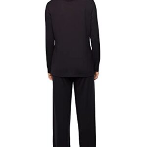 Vanity Fair Women's Beyond Comfort Modal Pajama Set (Short & Long, Long Sleeve-Black, Medium