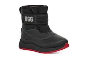 ugg t taney weather snow boot, black, 12 us unisex little kid