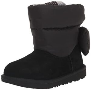 ugg girls k bailey bow maxi fashion boot, black, 7 toddler