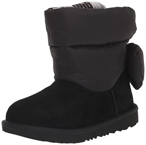 UGG Girls K Bailey Bow Maxi Fashion Boot, Black, 7 Toddler