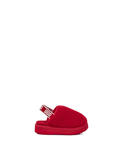 UGG Girls T Fluff Yeah Clog Slipper, Samba RED, 12 Little Kid