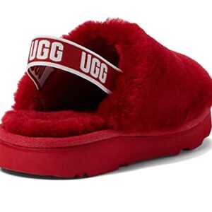 UGG Girls T Fluff Yeah Clog Slipper, Samba RED, 12 Little Kid