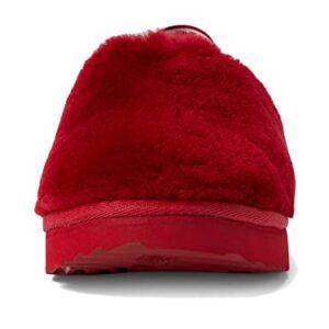 UGG Girls T Fluff Yeah Clog Slipper, Samba RED, 12 Little Kid