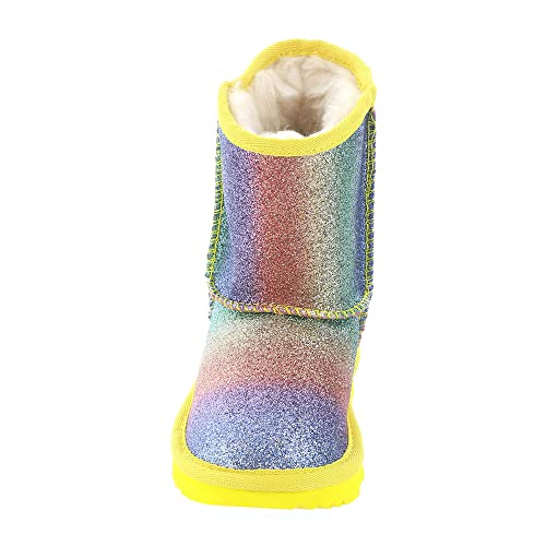 UGG Girls Kids' Classic II Glitter Fashion Boot, Rainbow, 4 Big
