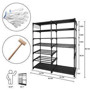 BELIEP 7 Tier Shoe Rack for Garage Shoe Organizer Shoe Shelf Large Shoe Rack for Entryway Boots 24-30 Pairs Tall Shoe Rack Organizer