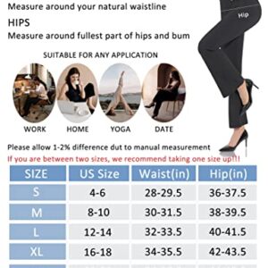 PMIYS Stretchy Dress Pants for Women Bootcut Yoga Pants Wide Leg Work Pant with Pockets XX-Large Black