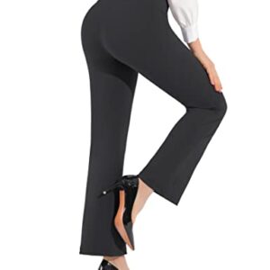 PMIYS Stretchy Dress Pants for Women Bootcut Yoga Pants Wide Leg Work Pant with Pockets XX-Large Black