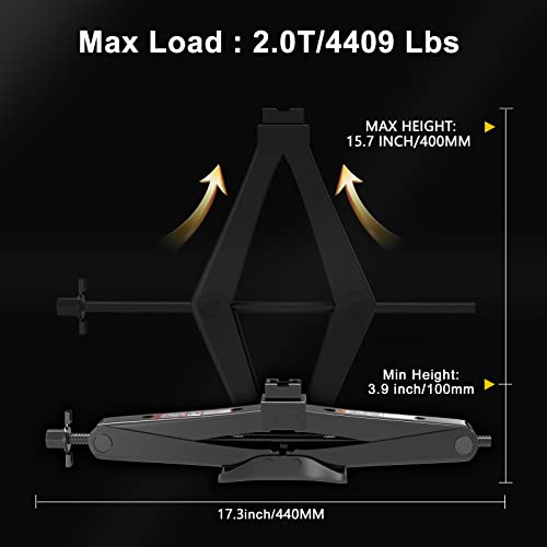 IMAYCC Scissor Jack for Car - 2 Ton (4409 lbs) Car Jack Kit,Quick Lifting Tire Changing Kit,Car Tire Jack for Auto/SUV/MPV (2 Ton)