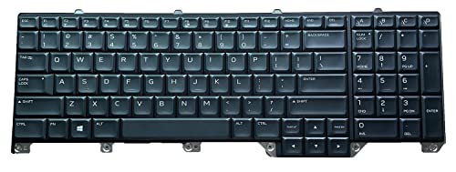Sierra Blackmon Laptop Replacement Keyboard Compatible for Alienware DELL Alienware Area-51m R1 R2 A51m Perkey RGB Backlit Keyboard Series Black US Layout
