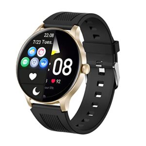 livego smart watch for men women, 2023 1.3" ip68 waterproof smartwatch for android phones compatible ios iphone, activity fitness tracker with heart rate blood pressure oxygen sleep monitor, gold