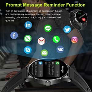 LiveGo Smart Watch for Men Women, 2023 1.3" IP68 Waterproof Smartwatch for Android Phones Compatible iOS iPhone, Activity Fitness Tracker with Heart Rate Blood Pressure Oxygen Sleep Monitor, Black