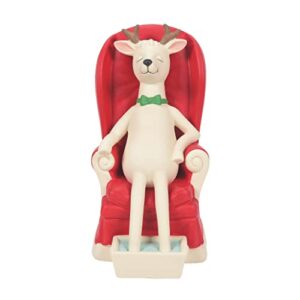 department 56 snowbabies christmas memories santa's reindeer rest and relaxation figurine, 5.35 inch, multicolor