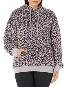 ugg women's loyra sherpa hoodie, black spotty, medium