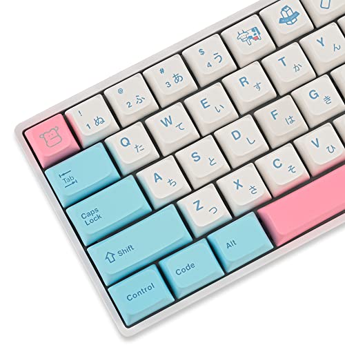 WHYSP PBT XDA Japanese Keycaps 136 Keys Dye-sub Cute Keycaps Set for 61 64 68 87 104 108 Mechanical Gaming Keyboard Keycaps Cherry MX Switches(Milk Cover)