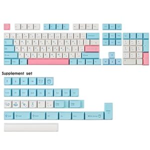 WHYSP PBT XDA Japanese Keycaps 136 Keys Dye-sub Cute Keycaps Set for 61 64 68 87 104 108 Mechanical Gaming Keyboard Keycaps Cherry MX Switches(Milk Cover)