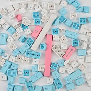 WHYSP PBT XDA Japanese Keycaps 136 Keys Dye-sub Cute Keycaps Set for 61 64 68 87 104 108 Mechanical Gaming Keyboard Keycaps Cherry MX Switches(Milk Cover)