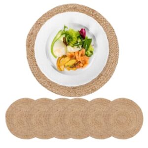 6 Pack Handwoven Jute 15" Placement Mat, by Westerly