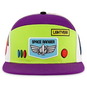 concept one disney pixar toy story 4 baseball cap, buzz lightyear adult snapback hat with flat brim, multicolor, one size