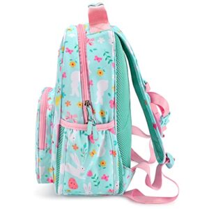 mibasies Girls Backpack for Elementary School, Backpack for Girls 5-8, Lightweight Kids Backpacks for Girls(Rabbit)