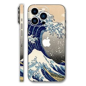 hk studio great wave skin decal (not case) for iphone 13 pro max - no bubble, slim, waterproof - protecting & personalizing iphone's back, camera, frame