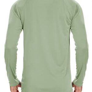 TACVASEN Men's UV Shirt Long Sleeve Swim Sun Protection Tops Running Shirts Outdoor Rash Guard Performance Tee Quick Dry Swimwear for Men Light Green