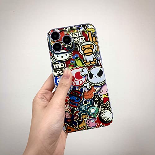 HK Studio Sticker Bomb Skin Decal (Not Case) for iPhone 13 Pro Max - No Bubble, Slim, Waterproof - Protecting & Personalizing iPhone's Back, Camera, Frame