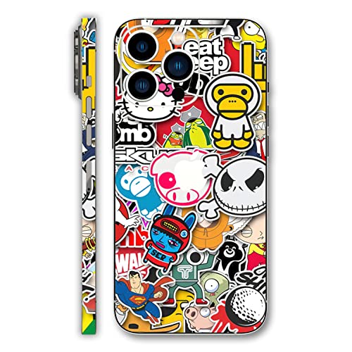 HK Studio Sticker Bomb Skin Decal (Not Case) for iPhone 13 Pro Max - No Bubble, Slim, Waterproof - Protecting & Personalizing iPhone's Back, Camera, Frame