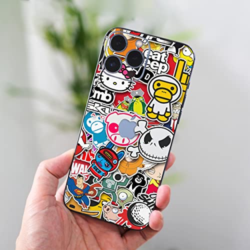 HK Studio Sticker Bomb Skin Decal (Not Case) for iPhone 13 Pro Max - No Bubble, Slim, Waterproof - Protecting & Personalizing iPhone's Back, Camera, Frame