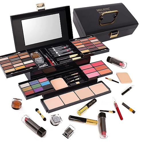 MISS ROSE M 58 Color Professional Makeup Kit, makeup pallet,All In One Makeup Set for Women Girls Beginner,Include Eyeshadow Facial Blusher Eyebrow Powder Face Concealer Powder Eyeliner Pencil and a Mirror(331Y)